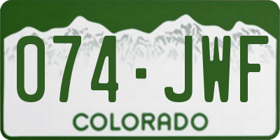 CO license plate 074JWF