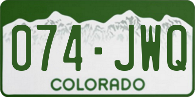 CO license plate 074JWQ