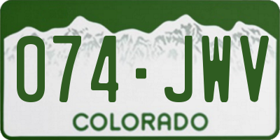 CO license plate 074JWV