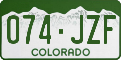 CO license plate 074JZF