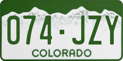 CO license plate 074JZY