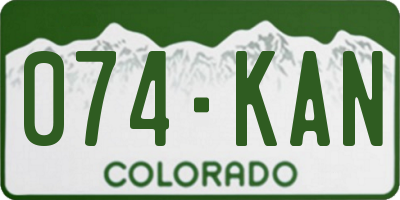 CO license plate 074KAN