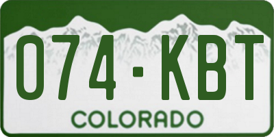 CO license plate 074KBT