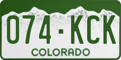 CO license plate 074KCK