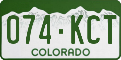 CO license plate 074KCT
