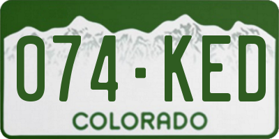 CO license plate 074KED