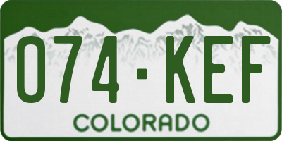 CO license plate 074KEF