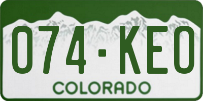 CO license plate 074KEO