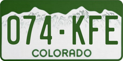 CO license plate 074KFE