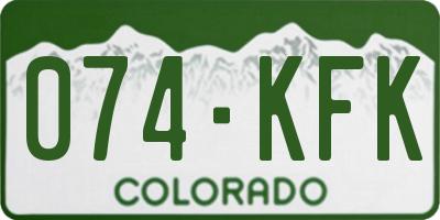 CO license plate 074KFK