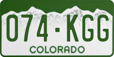 CO license plate 074KGG