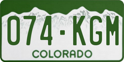 CO license plate 074KGM