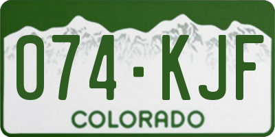 CO license plate 074KJF