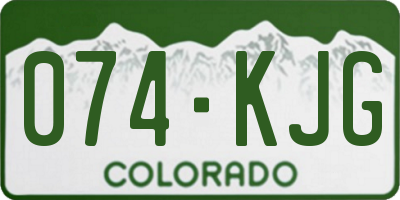 CO license plate 074KJG