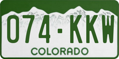CO license plate 074KKW
