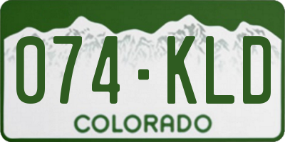 CO license plate 074KLD