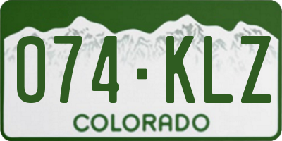 CO license plate 074KLZ