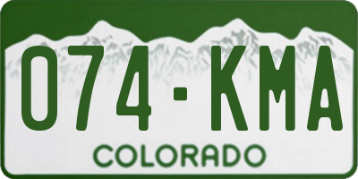 CO license plate 074KMA