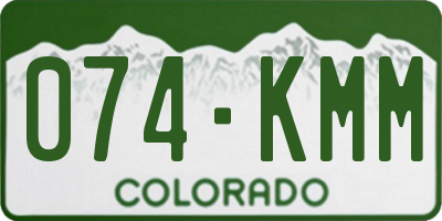 CO license plate 074KMM
