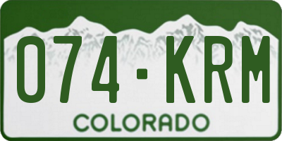 CO license plate 074KRM