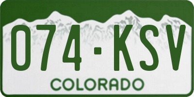CO license plate 074KSV