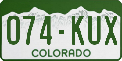 CO license plate 074KUX