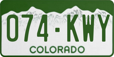 CO license plate 074KWY