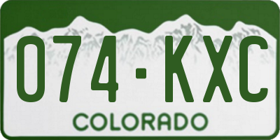 CO license plate 074KXC
