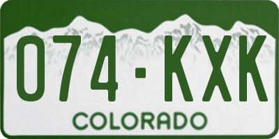 CO license plate 074KXK