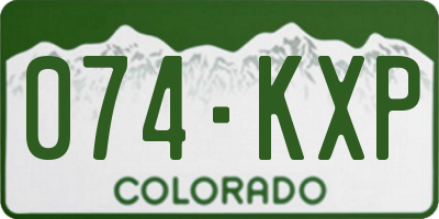 CO license plate 074KXP