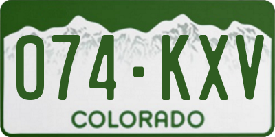 CO license plate 074KXV