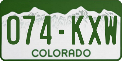 CO license plate 074KXW