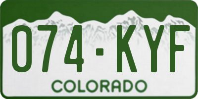 CO license plate 074KYF