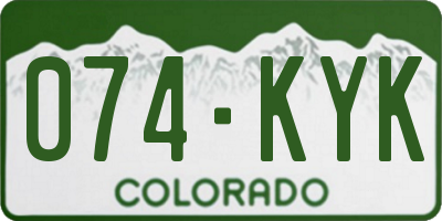 CO license plate 074KYK