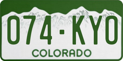 CO license plate 074KYO