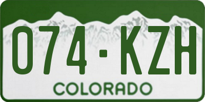 CO license plate 074KZH
