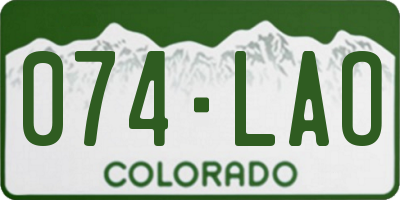 CO license plate 074LAO