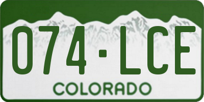 CO license plate 074LCE