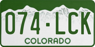 CO license plate 074LCK