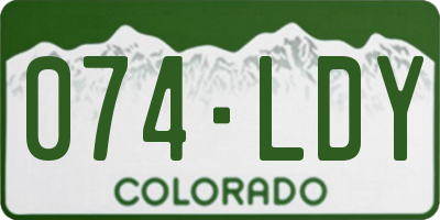 CO license plate 074LDY