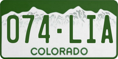 CO license plate 074LIA