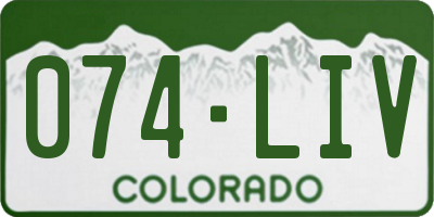 CO license plate 074LIV