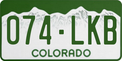 CO license plate 074LKB