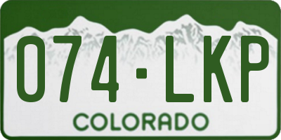 CO license plate 074LKP