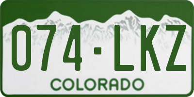 CO license plate 074LKZ