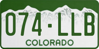 CO license plate 074LLB