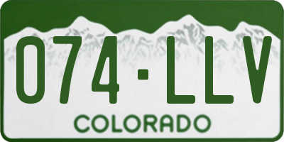 CO license plate 074LLV