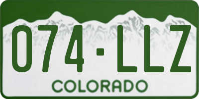 CO license plate 074LLZ