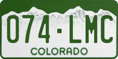 CO license plate 074LMC