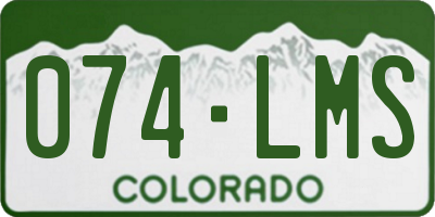 CO license plate 074LMS